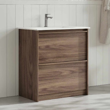 Malie 750mm Notaio Walnut Freestanding Single Vanity with Ceramic Countertop
